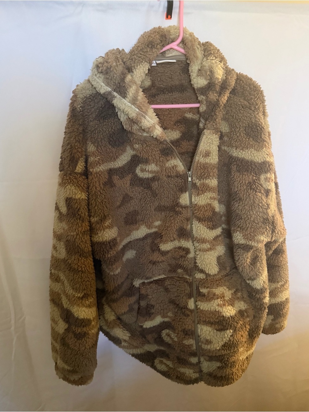 SO Cozy Plush Camouflage Zip-Up Hoodie
